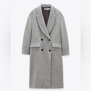 ZARA Italian Manteco Wool Blend Coat NWT